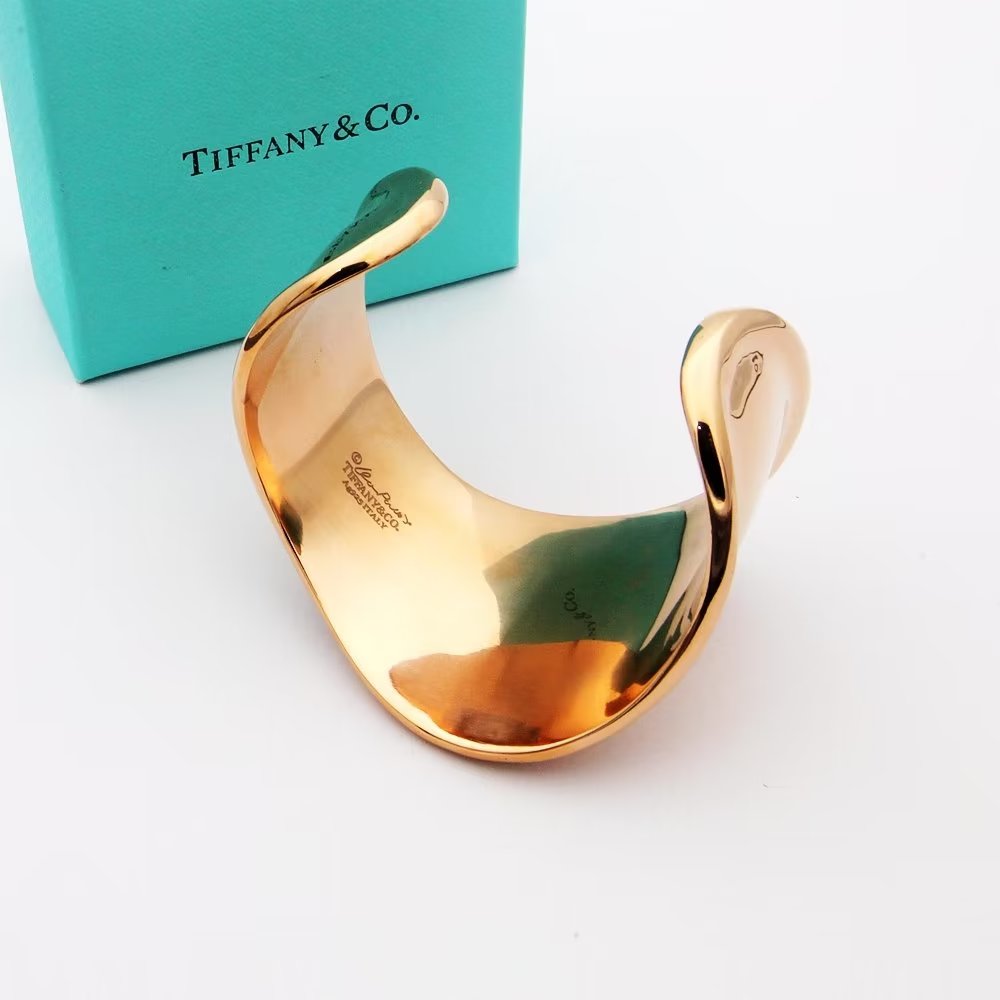 Tiffany Elsa Peretti Small Bone Cuff 18K Gold Bracelet