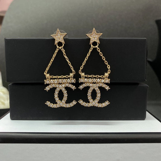 Chanel Star 18K Gold Earrings